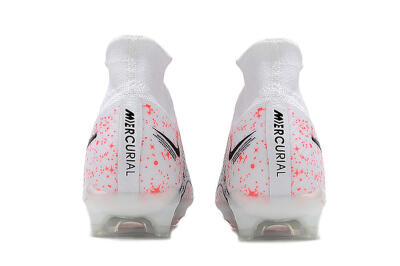 Nike Air Zoom Mercurial Superfly 9 Elite FG High-Tops Soccer Cleats - White/Pink/Black
