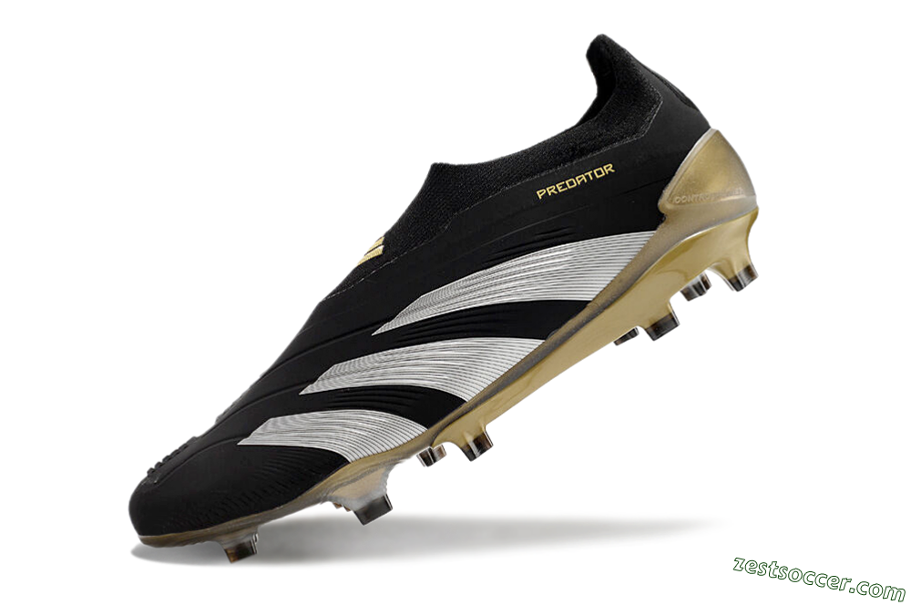 Adidas Predator Accuracy+ FG Low-Tops Soccer Cleats - Black/White/Gold 5