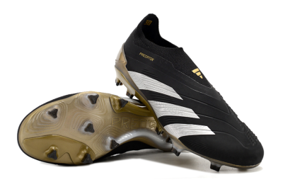 Adidas Predator Accuracy+ FG Low-Tops Soccer Cleats - Black/White/Gold