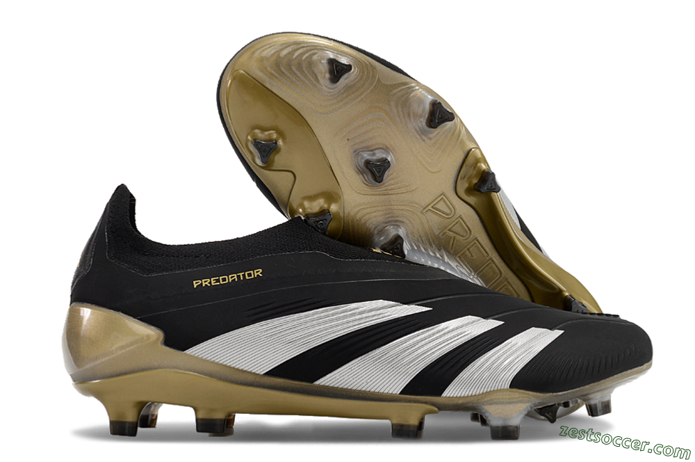 Adidas Predator Accuracy+ FG Low-Tops Soccer Cleats - Black/White/Gold 0