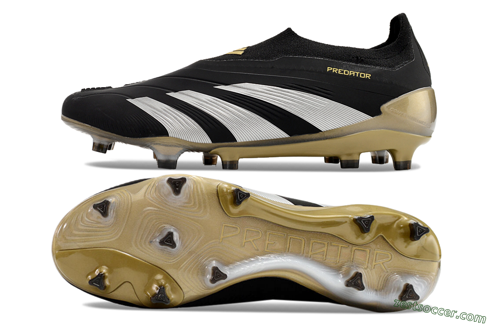 Adidas Predator Accuracy+ FG Low-Tops Soccer Cleats - Black/White/Gold 1