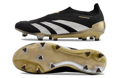 Adidas Predator Accuracy+ FG Low-Tops Soccer Cleats - Black/White/Gold