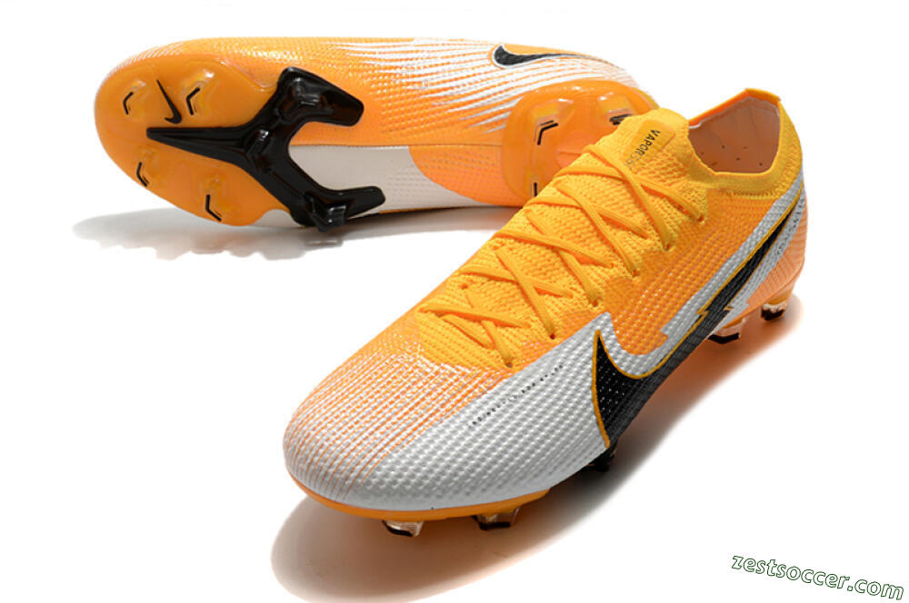 Nike Air Zoom Mercurial Vapor 13 Elite FG Low-Tops Soccer Cleats - Orange/White/Black 3