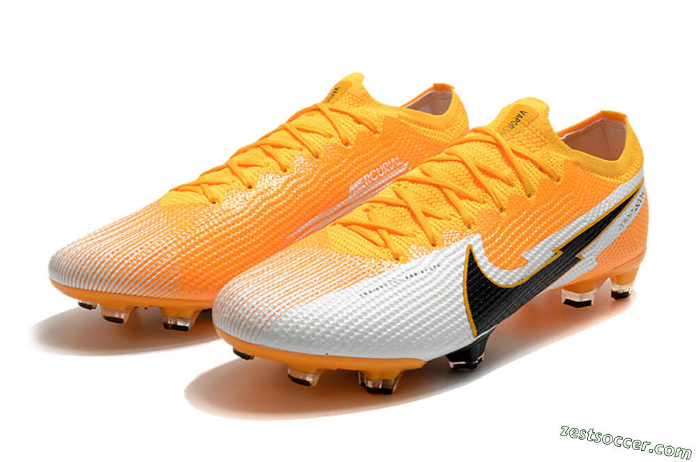 Nike Air Zoom Mercurial Vapor 13 Elite FG Low-Tops Soccer Cleats - Orange/White/Black 5