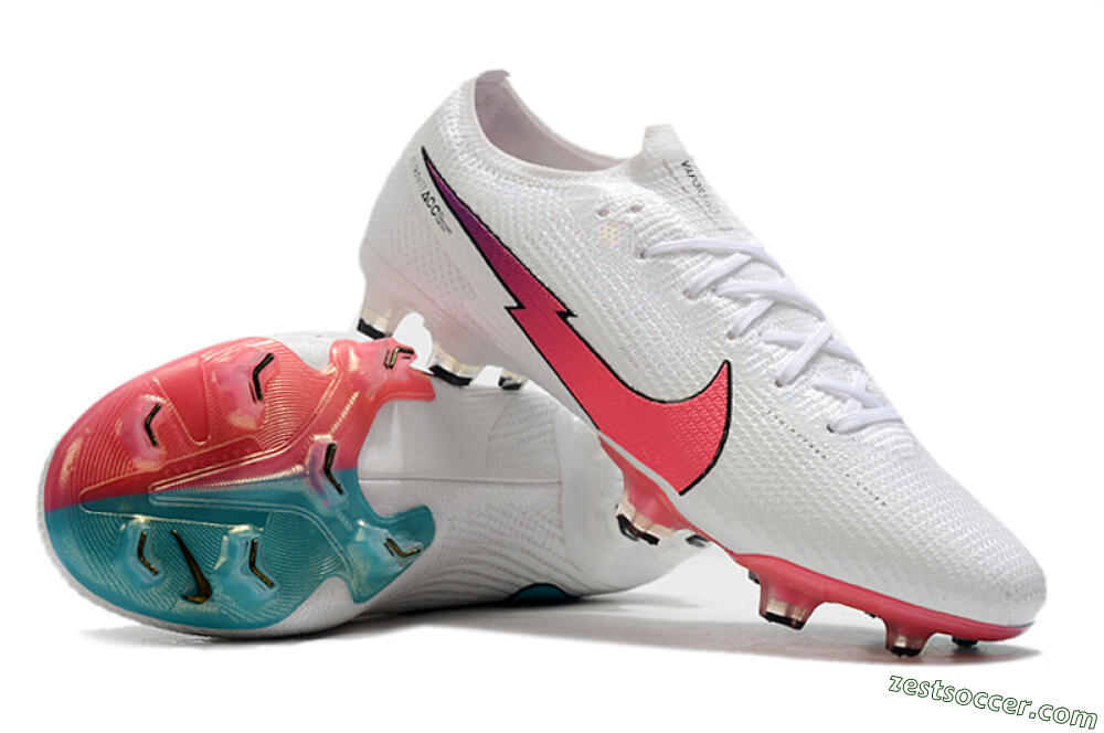 Nike Air Zoom Mercurial Vapor 13 Elite FG Low-Tops Soccer Cleats - White/Red/Blue 4