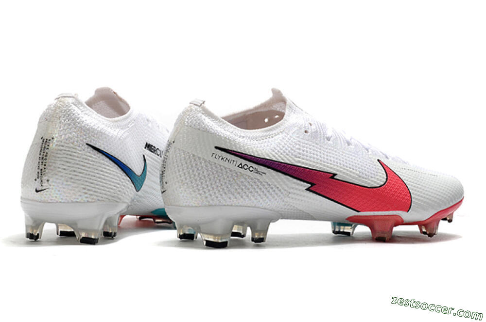Nike Air Zoom Mercurial Vapor 13 Elite FG Low-Tops Soccer Cleats - White/Red/Blue 9