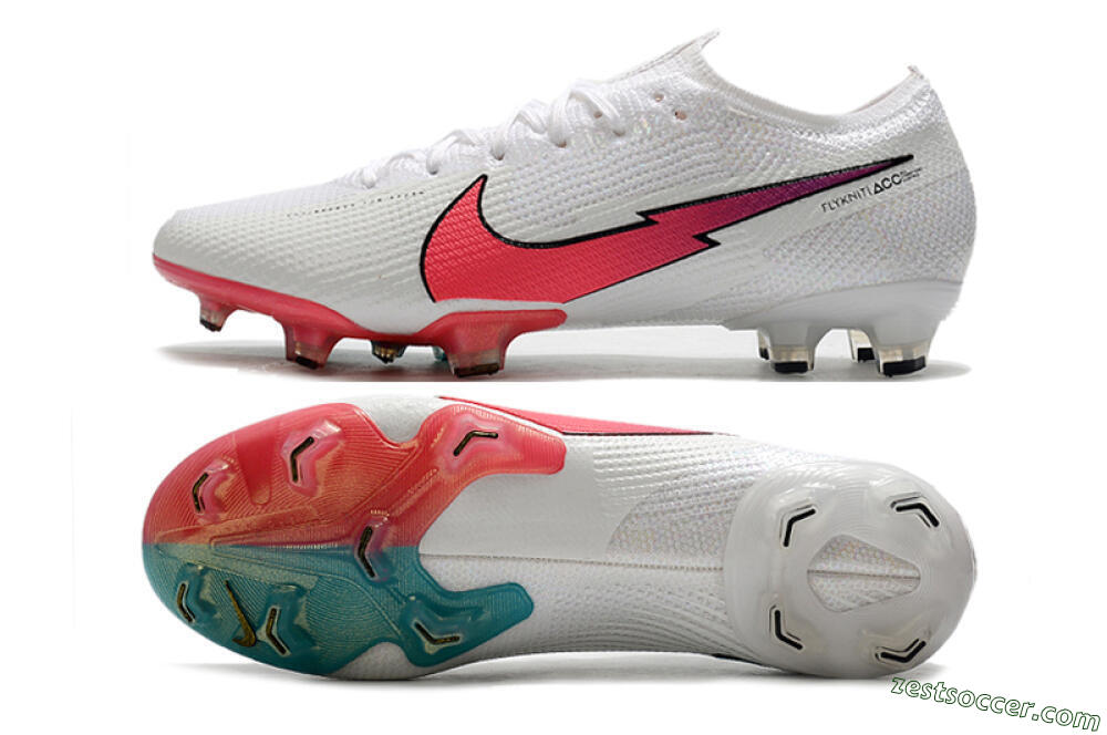 Nike Air Zoom Mercurial Vapor 13 Elite FG Low-Tops Soccer Cleats - White/Red/Blue 1