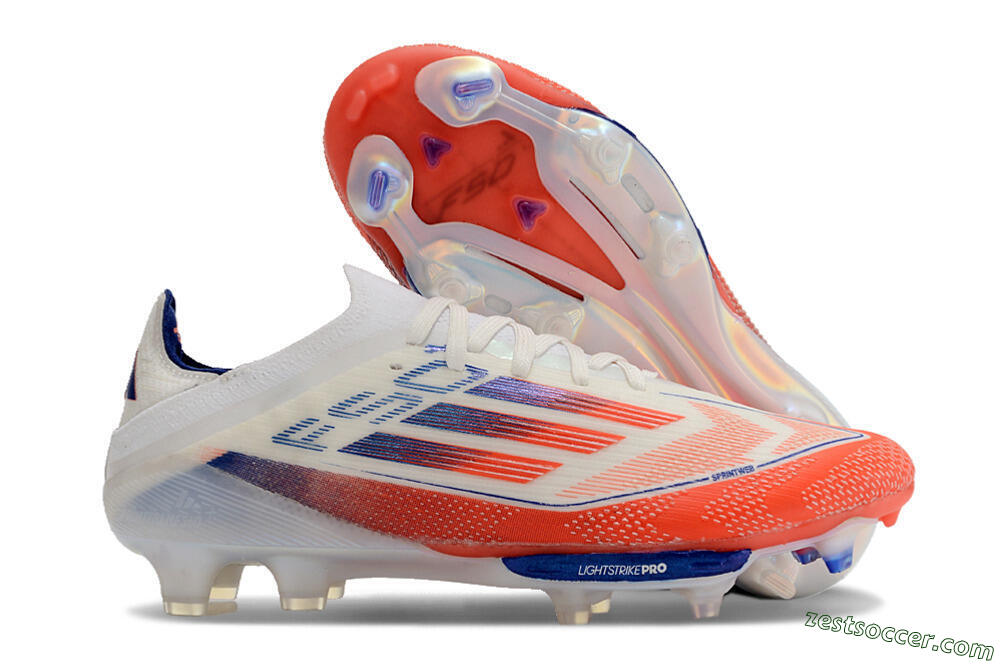 Adidas F50 Adizero FG Low-Tops Soccer Cleats - Red/Blue/White 0