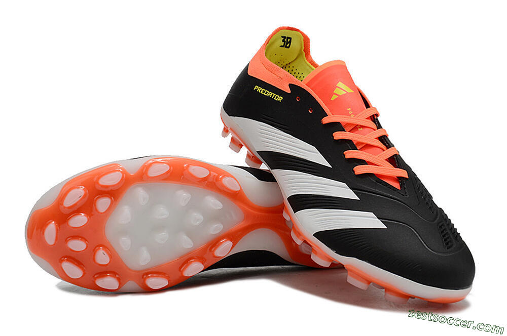 Adidas Predator 24 Elite AG Low-Tops Soccer Cleats - Black/white/Red/Yellow 3