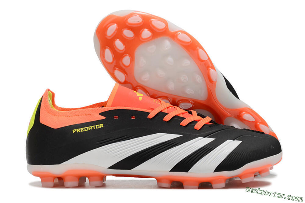 Adidas Predator 24 Elite AG Low-Tops Soccer Cleats - Black/white/Red/Yellow 0