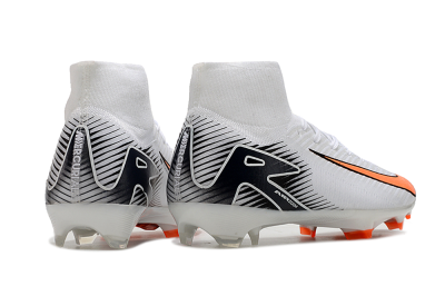 Nike Air Zoom Mercurial Superfly 10 Elite FG High-Tops Soccer Cleats - White/Orange/Black