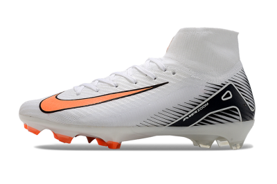 Nike Air Zoom Mercurial Superfly 10 Elite FG High-Tops Soccer Cleats - White/Orange/Black