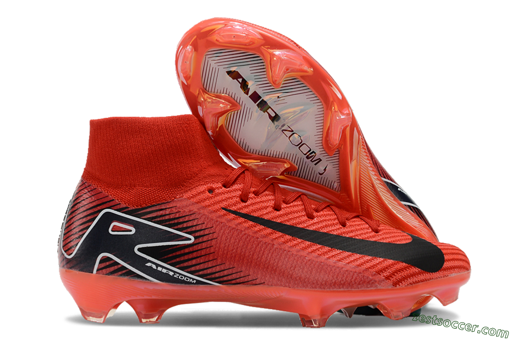 Nike Air Zoom Mercurial Superfly 10 Elite FG High-Tops Soccer Cleats - Red/Black/White 0