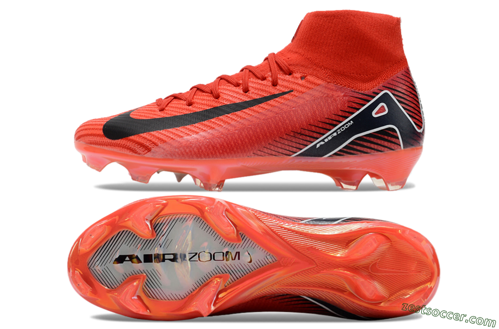 Nike Air Zoom Mercurial Superfly 10 Elite FG High-Tops Soccer Cleats - Red/Black/White 1
