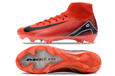 Nike Air Zoom Mercurial Superfly 10 Elite FG High-Tops Soccer Cleats - Red/Black/White