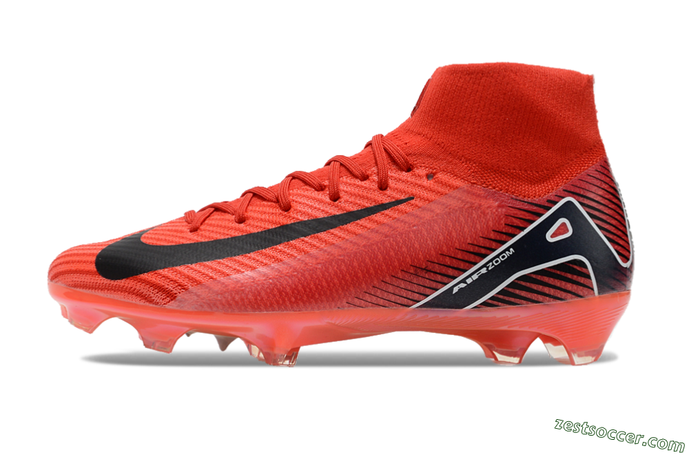 Nike Air Zoom Mercurial Superfly 10 Elite FG High-Tops Soccer Cleats - Red/Black/White 2
