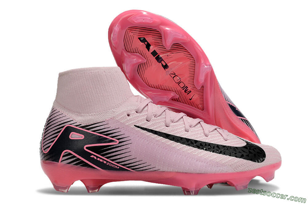 Nike Air Zoom Mercurial Superfly 10 Elite FG High-Tops Soccer Cleats - Pink/Black 0
