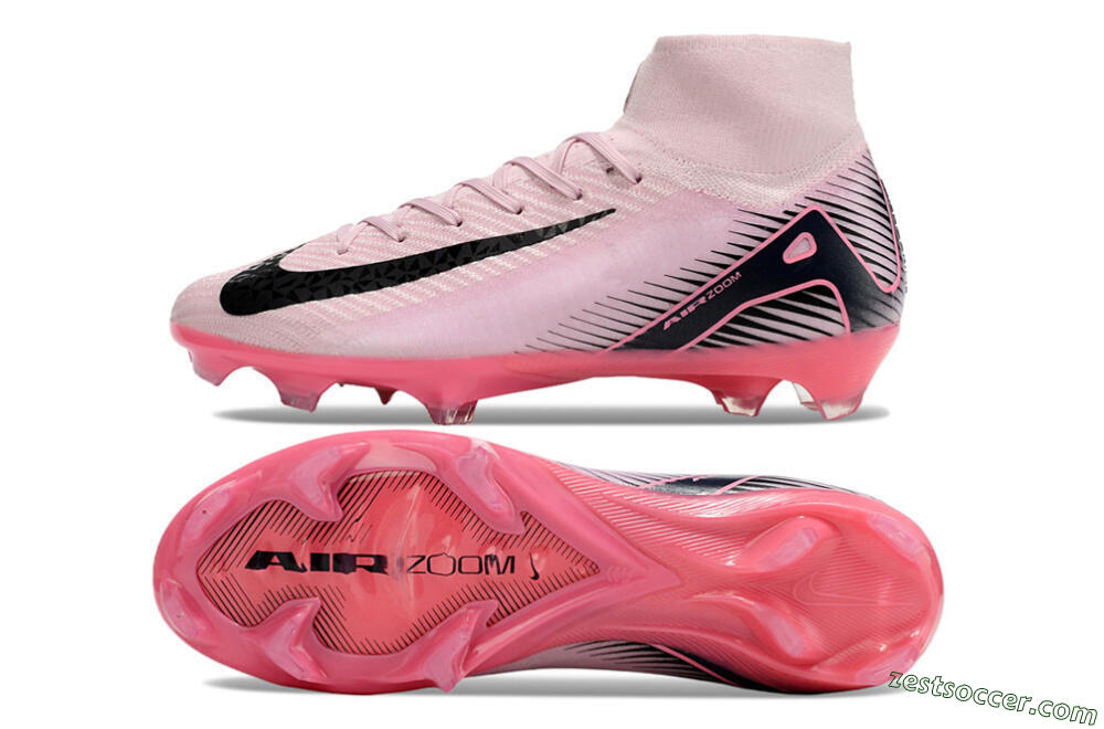 Nike Air Zoom Mercurial Superfly 10 Elite FG High-Tops Soccer Cleats - Pink/Black 1