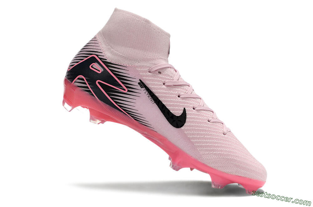 Nike Air Zoom Mercurial Superfly 10 Elite FG High-Tops Soccer Cleats - Pink/Black 4
