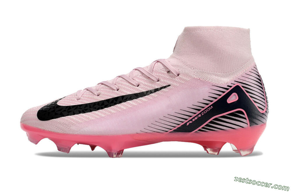 Nike Air Zoom Mercurial Superfly 10 Elite FG High-Tops Soccer Cleats - Pink/Black 2