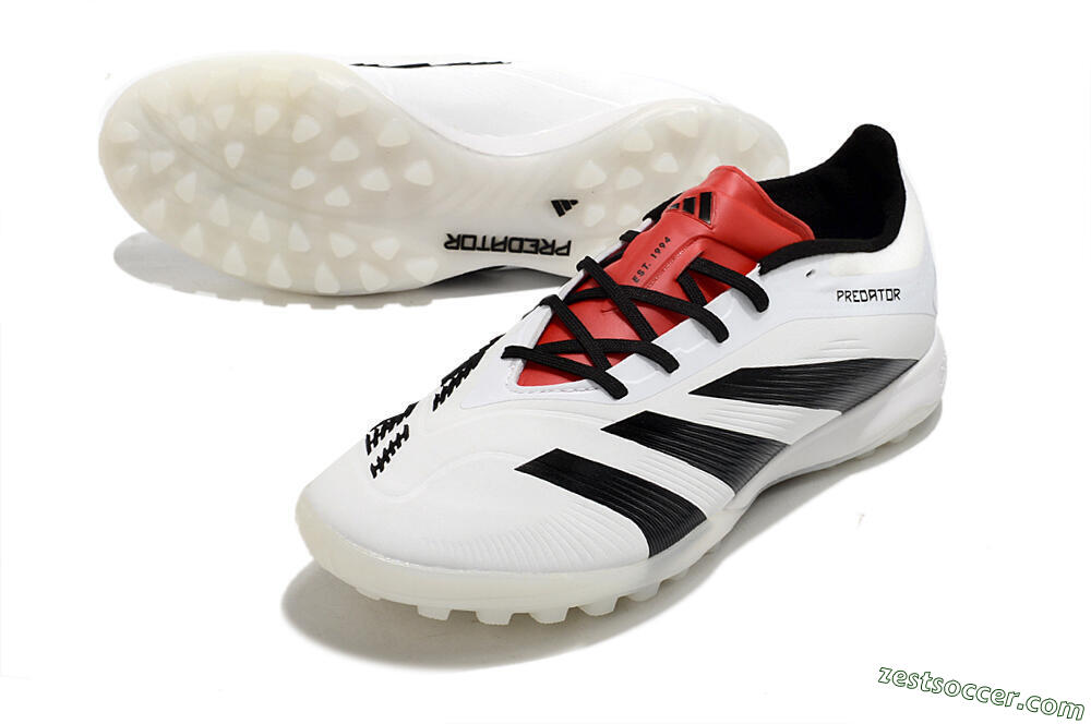 Adidas Predator 24 Elite TF Low-Tops Soccer Shoes - White/Black/Red 3