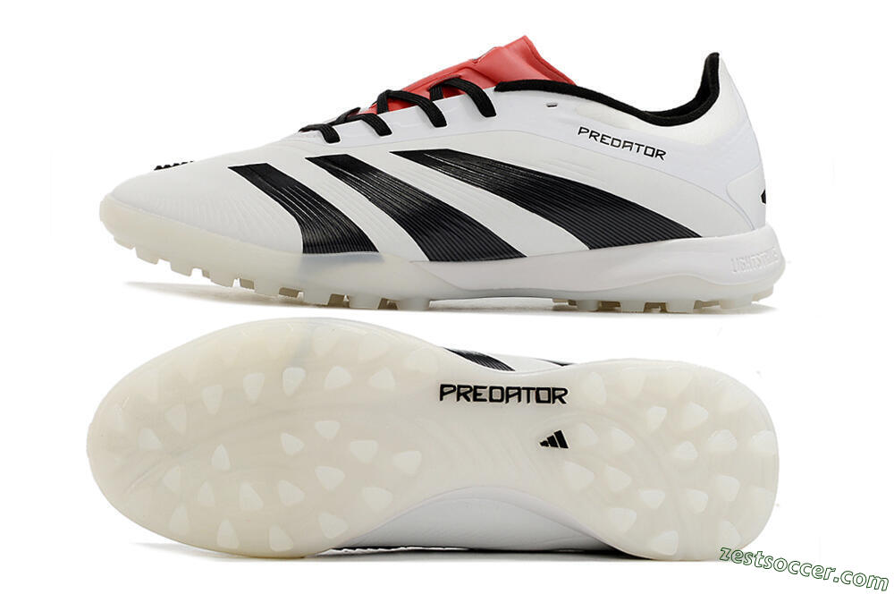 Adidas Predator 24 Elite TF Low-Tops Soccer Shoes - White/Black/Red 1