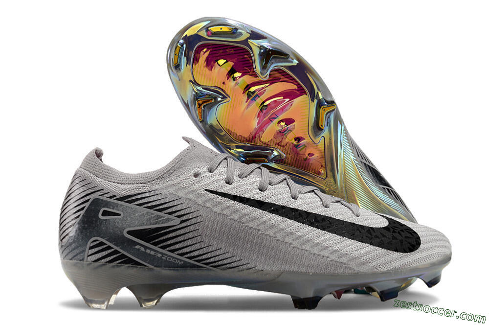 Nike Air Zoom Mercurial Vapor 16 Elite FG Low-Tops Soccer Cleats - Grey/Black/Gold 0