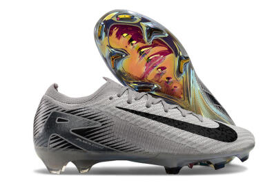 Nike Air Zoom Mercurial Vapor 16 Elite FG Low-Tops Soccer Cleats - Grey/Black/Gold