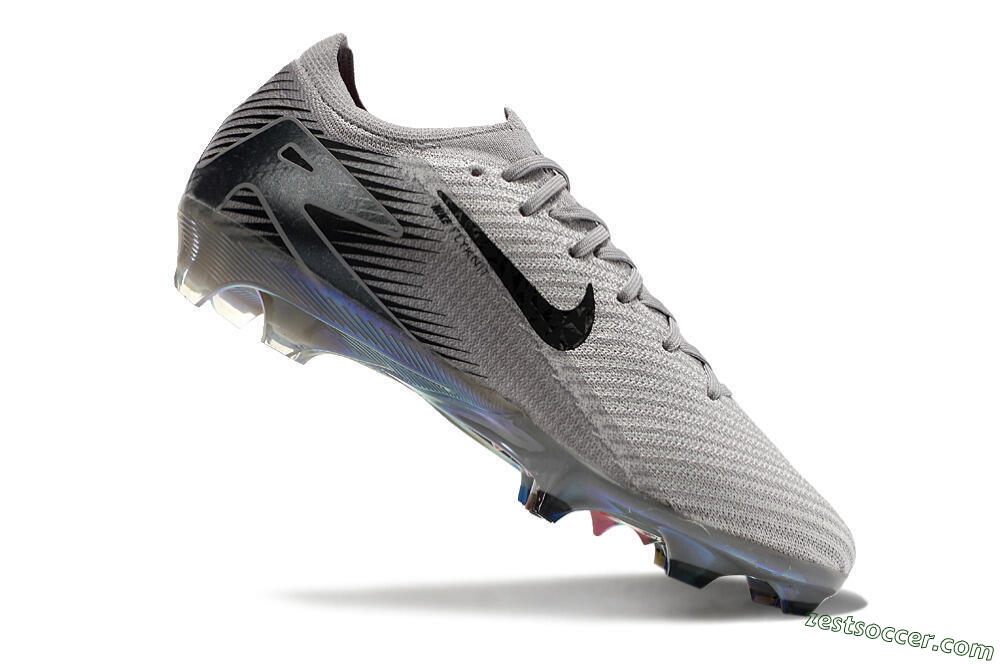 Nike Air Zoom Mercurial Vapor 16 Elite FG Low-Tops Soccer Cleats - Grey/Black/Gold 4