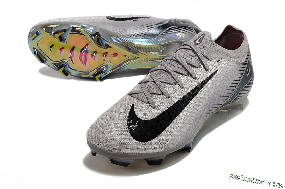 Nike Air Zoom Mercurial Vapor 16 Elite FG Low-Tops Soccer Cleats - Grey/Black/Gold 3