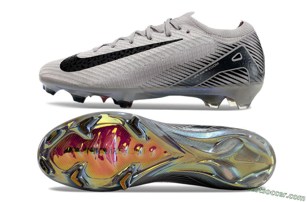 Nike Air Zoom Mercurial Vapor 16 Elite FG Low-Tops Soccer Cleats - Grey/Black/Gold 1