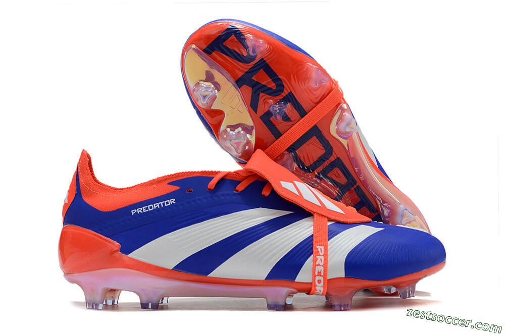 Adidas Predator Elite Foldover Tongue FG Low-Tops Soccer Cleats - Blue/White/Red 0