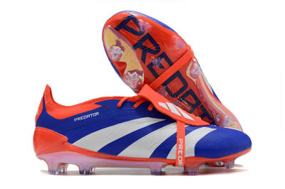 Adidas Predator Elite Foldover Tongue FG Low-Tops Soccer Cleats - Blue/White/Red