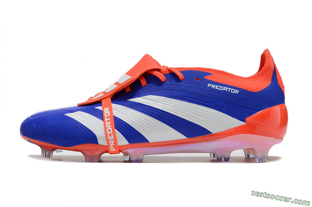 Adidas Predator Elite Foldover Tongue FG Low-Tops Soccer Cleats - Blue/White/Red 2