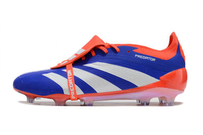 Adidas Predator Elite Foldover Tongue FG Low-Tops Soccer Cleats - Blue/White/Red