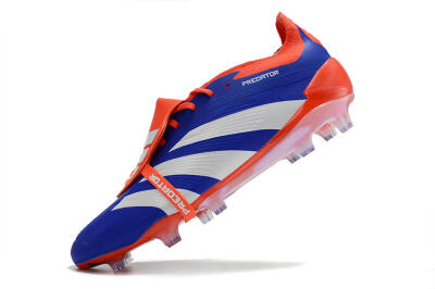 Adidas Predator Elite Foldover Tongue FG Low-Tops Soccer Cleats - Blue/White/Red