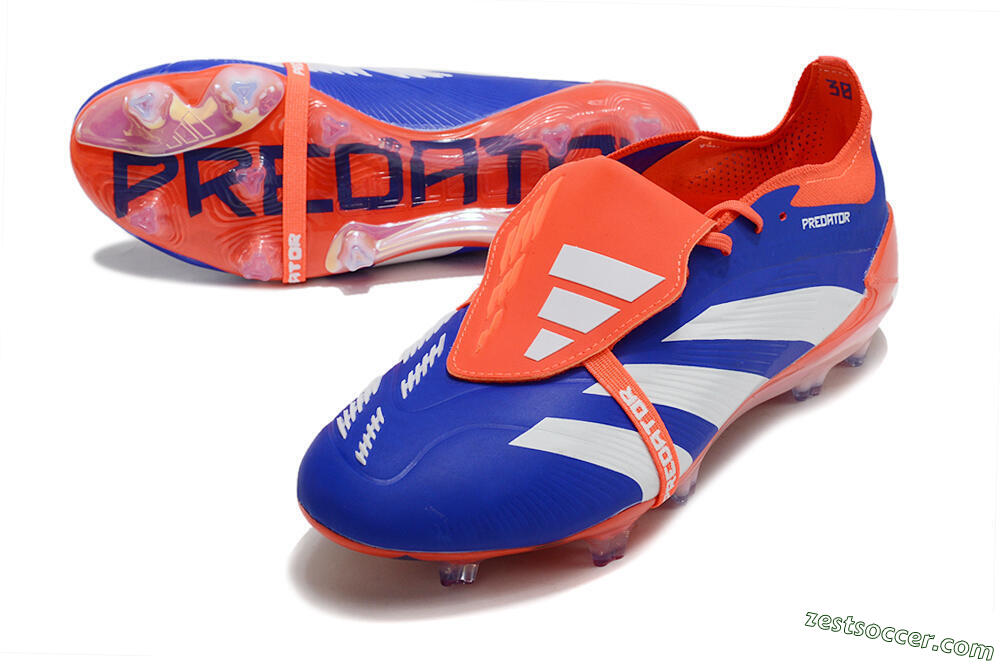 Adidas Predator Elite Foldover Tongue FG Low-Tops Soccer Cleats - Blue/White/Red 3