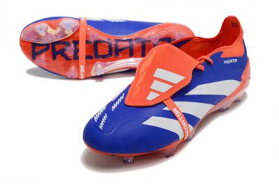 Adidas Predator Elite Foldover Tongue FG Low-Tops Soccer Cleats - Blue/White/Red