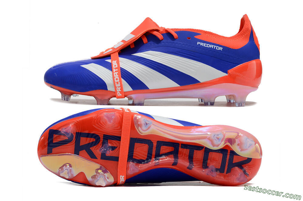 Adidas Predator Elite Foldover Tongue FG Low-Tops Soccer Cleats - Blue/White/Red 1