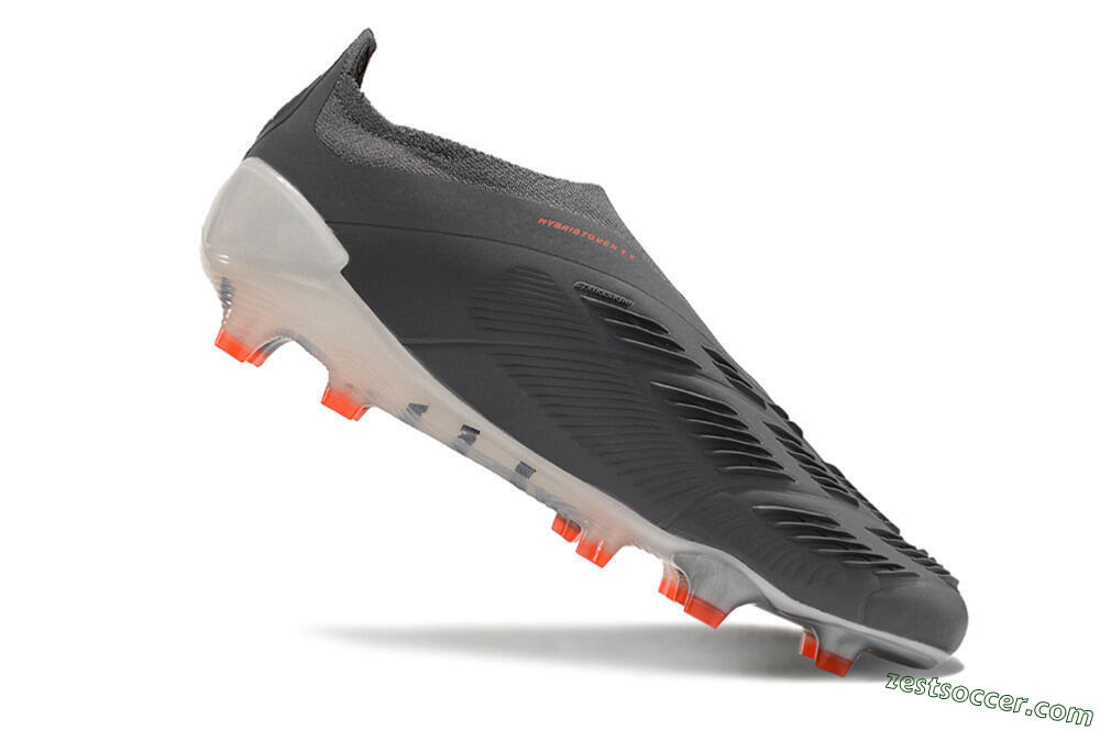 Adidas Predator+ 24 Elite Laceless FG Low-Tops Soccer Cleats - Grey/White/Orange 4