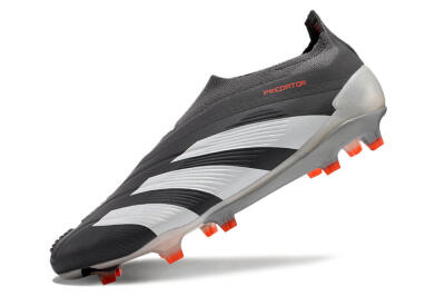 Adidas Predator+ 24 Elite Laceless FG Low-Tops Soccer Cleats - Grey/White/Orange