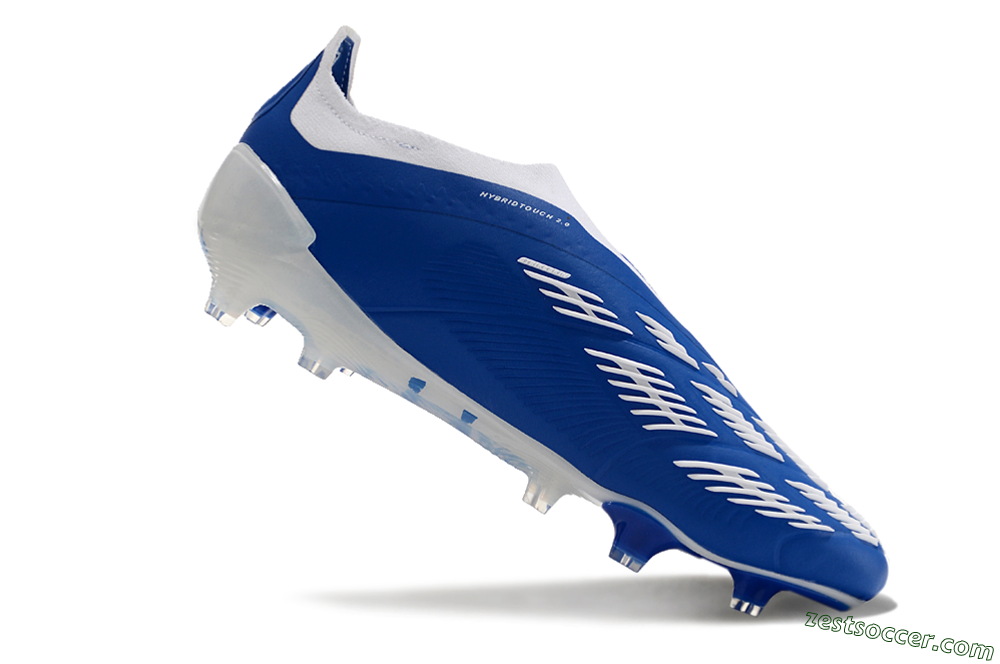 Adidas Predator+ 24 Elite Laceless FG Low-Tops Soccer Cleats - Blue/White 4