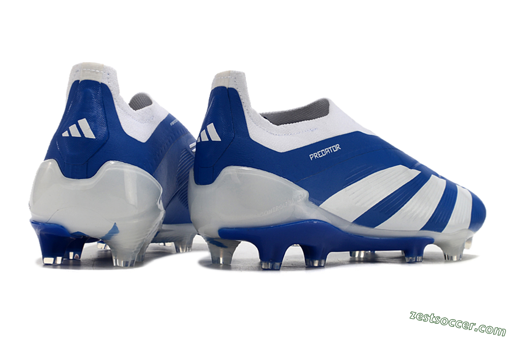 Adidas Predator+ 24 Elite Laceless FG Low-Tops Soccer Cleats - Blue/White 5