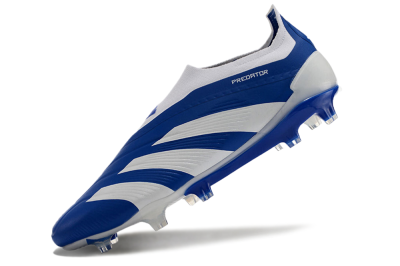 Adidas Predator+ 24 Elite Laceless FG Low-Tops Soccer Cleats - Blue/White