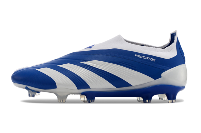 Adidas Predator+ 24 Elite Laceless FG Low-Tops Soccer Cleats - Blue/White