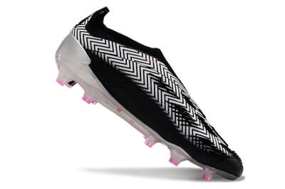 Adidas Predator+ 24 Elite Laceless FG Low-Tops Soccer Cleats - White/Black/Silver