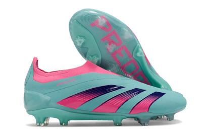 Adidas Predator+ 24 Elite Laceless FG Low-Tops Soccer Cleats - Jade/Pink/Purple