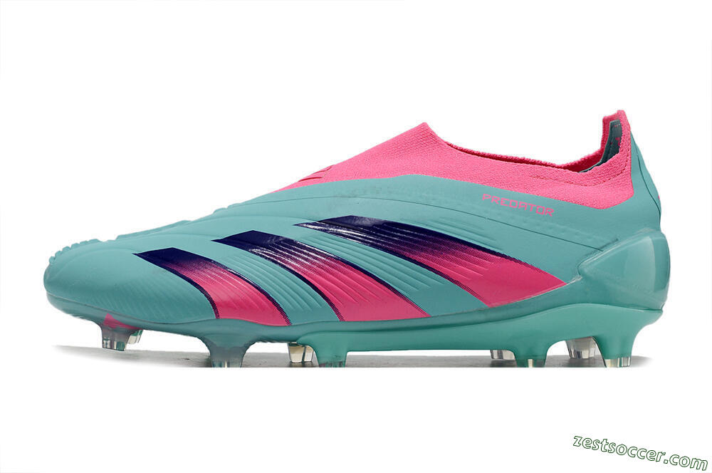 Adidas Predator+ 24 Elite Laceless FG Low-Tops Soccer Cleats - Jade/Pink/Purple 2