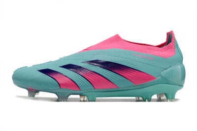 Adidas Predator+ 24 Elite Laceless FG Low-Tops Soccer Cleats - Jade/Pink/Purple
