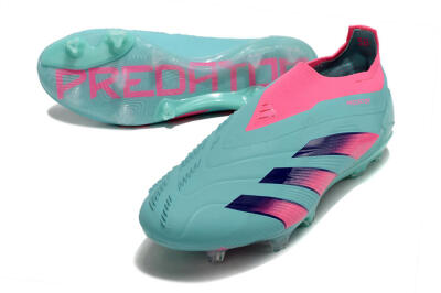 Adidas Predator+ 24 Elite Laceless FG Low-Tops Soccer Cleats - Jade/Pink/Purple